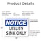 Signmission Utility Sink Only, 18 in W x Rectangle, Plastic OS-2PACK-NS-P-1218-L-18849 - alternate 7